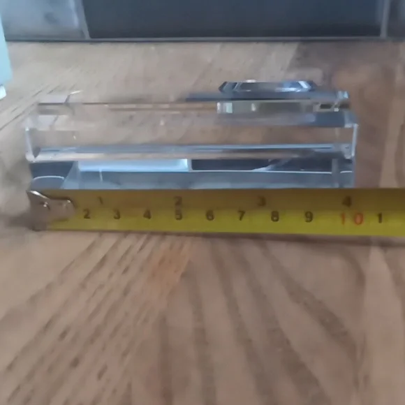 Badash CLEAR CUT CRYSTAL BUSINESS CARD HOLDER DESK ANALOG QUARTZ CLOCK - Picture 4 of 11